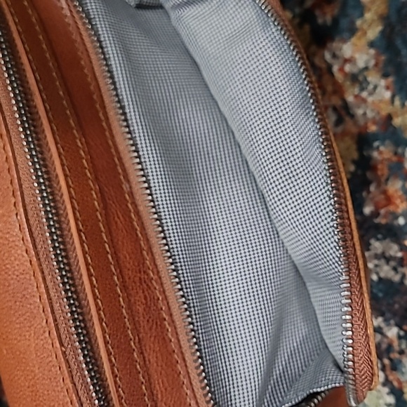 Spikes & Sparrow Sling Bag Leather Crossbody Waist Cognac Belt Pouch - Picture 4 of 6